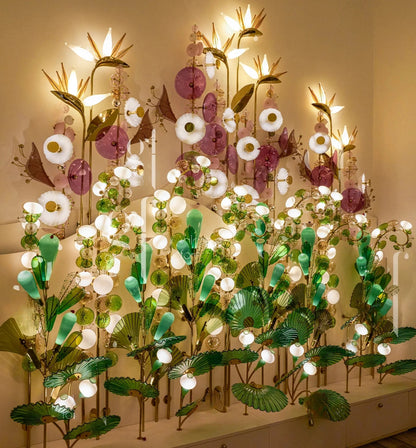 Bird of Paradise Glass Wall Chandelier – An Illuminated Botanical Sculpture