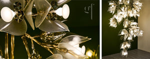 Trailing Blossom Glass Vine Chandelier – A Flowering Cascade in Hand-Blown Glass