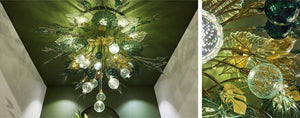 Rainforest Canopy Glass Chandelier – A Lush Botanical Statement in Hand-Blown Glass