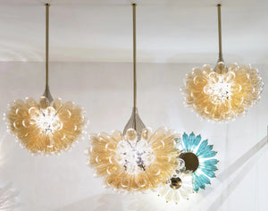 Saffron Bloom Glass Chandelier – A Radiant Flower-Inspired Statement in Hand-Blown Glass