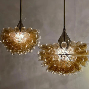 Saffron Bloom Glass Chandelier – A Radiant Flower-Inspired Statement in Hand-Blown Glass