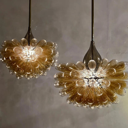 Saffron Bloom Glass Chandelier – A Radiant Flower-Inspired Statement in Hand-Blown Glass