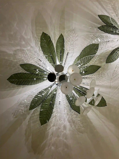 Frangipani Grove Glass Flush Chandelier – A Botanical Statement for Modern Ceilings