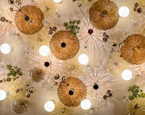 Amber Canopy Glass Wall Chandelier – An Illuminated Botanical Wall Sculpture