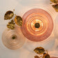 Amber Ripple Glass Wall Chandelier – A Gilded Leaf-Accented Illuminated Sculpture