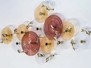 Golden Koi Ripple Glass Wall Chandelier – A Backlit Water Garden for Modern Foyers