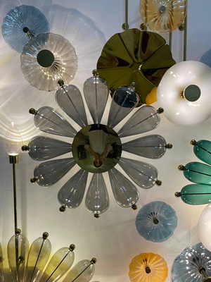 Solstice Bloom Glass Wall Chandelier – A Luminous Floral Sculpture for Statement Interiors