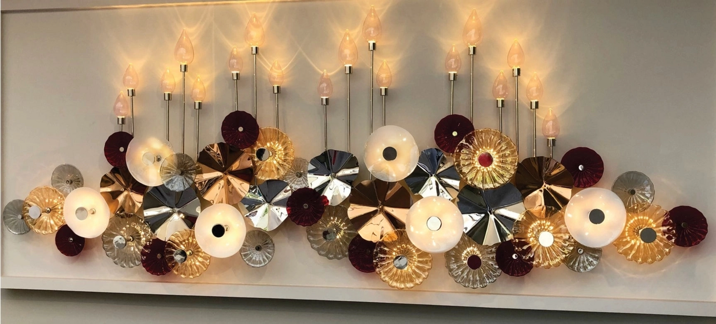 Nocturne Lily Glass Wall Chandelier – An Illuminated Water Garden for Grand Interiors