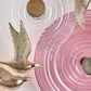 Windsong Ripple Glass Wall Chandelier – An Illuminated Sculpture with Gilded Birds in Flight