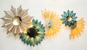 Sunburst Glass Wildflower Wall Chandelier – A Sculptural Statement in Hand-Blown Glass