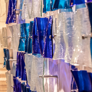 Cascading Tide Glass Mosaic Wall Chandelier – A Rippling Water Statement in Hand-Blown Glass