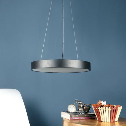 Black Metal Hanging Light 18-INCH-ROUND-CIRCLE-BK-HL