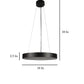 Black Metal Hanging Light 18-INCH-ROUND-CIRCLE-BK-HL