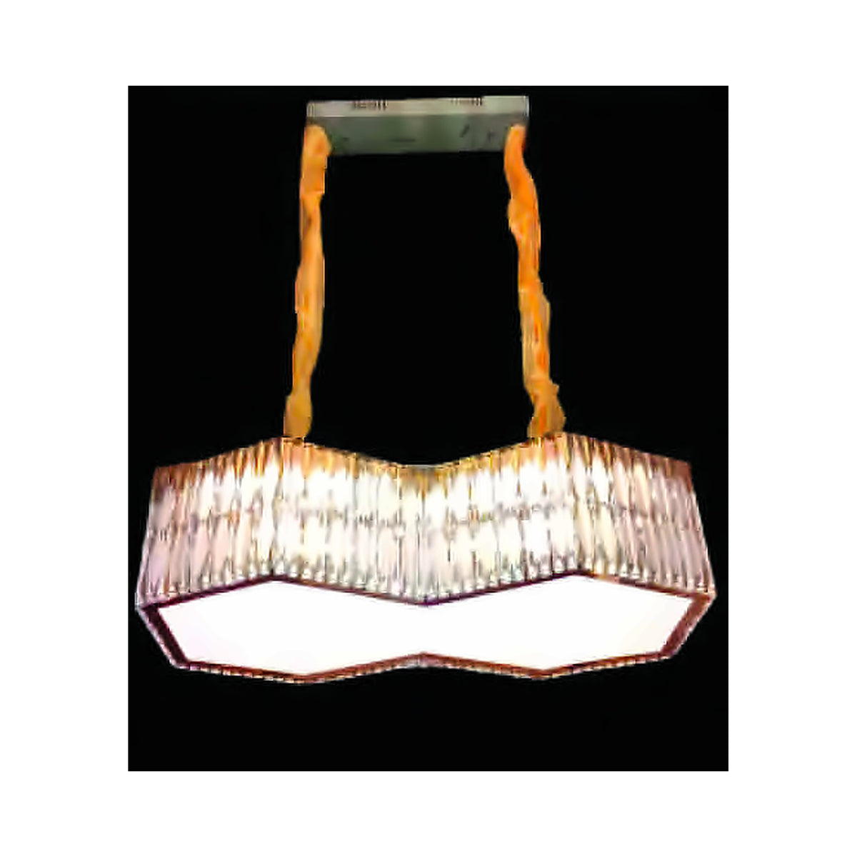 Eliante Geometric Rectangular Chandelier – Amber Crystal, Metal