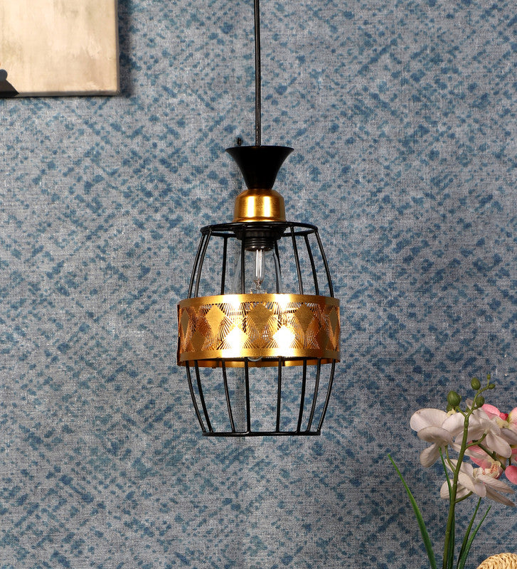 1906-1Lp Eliante Black And Gold Modern Hangings  - Without Bulb