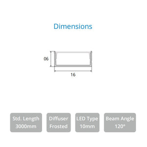 JS-JAS Jas 16X06 Surface Surface Alluminium Profile For Strips 192-JASE-S1606
