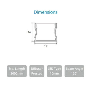 JS-JAS Jas 17X14 Surface Surface Alluminium Profile For Strips 194-JASE-S1714
