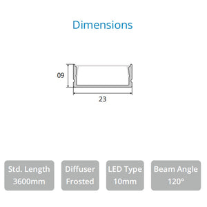 JS-JAS JSAS-Eco-23x09 Surface Alluminium Profile For Strips 196-JASE-S2309