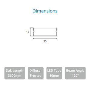 JS-JAS JSAS-Eco-35x12 Surface Alluminium Profile For Strips 198-JASE-S3512