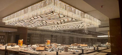 Modern Luxury Crystal Ceiling Chandelier with Artistic Geometric Detailing