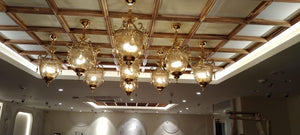 Contemporary Heritage Lantern Chandelier with Warm Gold Finish