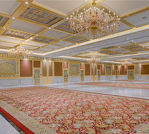 Imperial Gold Multi-Tier Chandelier with Red Crystal Drops – Premium Palace-Style Lighting