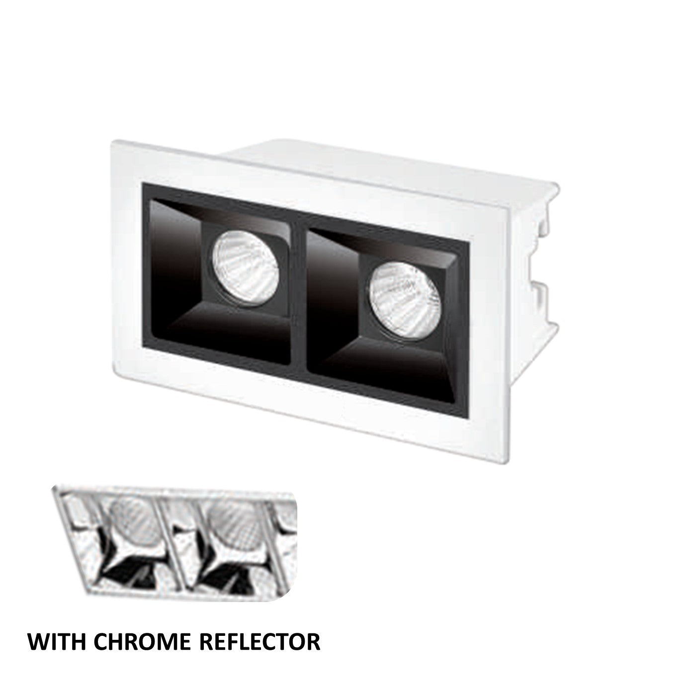 2 Led Linear Chrome Reflector Linea 30 Linear Laser Spot Light 5w ALLN5S