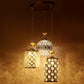 ELIANTE Gold Iron Base White Crystals Shade Hanging Light - 2001-3Lp - Inbuilt LED