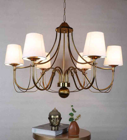 Vynex Gold Iron Chandelier  | E27 holder | Included Bulb | Eliante by Jainsons Lights