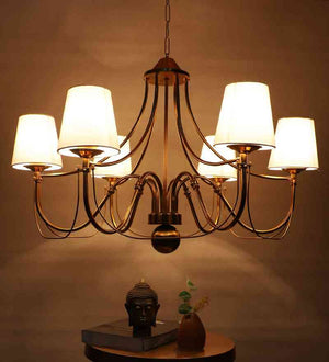 Vynex Gold Iron Chandelier  | E27 holder | Included Bulb | Eliante by Jainsons Lights