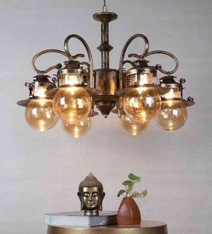 Zyphira Gold Iron Chandelier  | E27 holder | Included Bulb | Eliante by Jainsons Lights