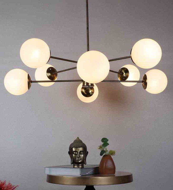 Flarexa Gold Iron Chandelier  | E27 holder | Included Bulb | Eliante by Jainsons Lights