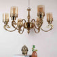 Vionex Gold Iron Chandelier  | E27 holder | Included Bulb | Eliante by Jainsons Lights