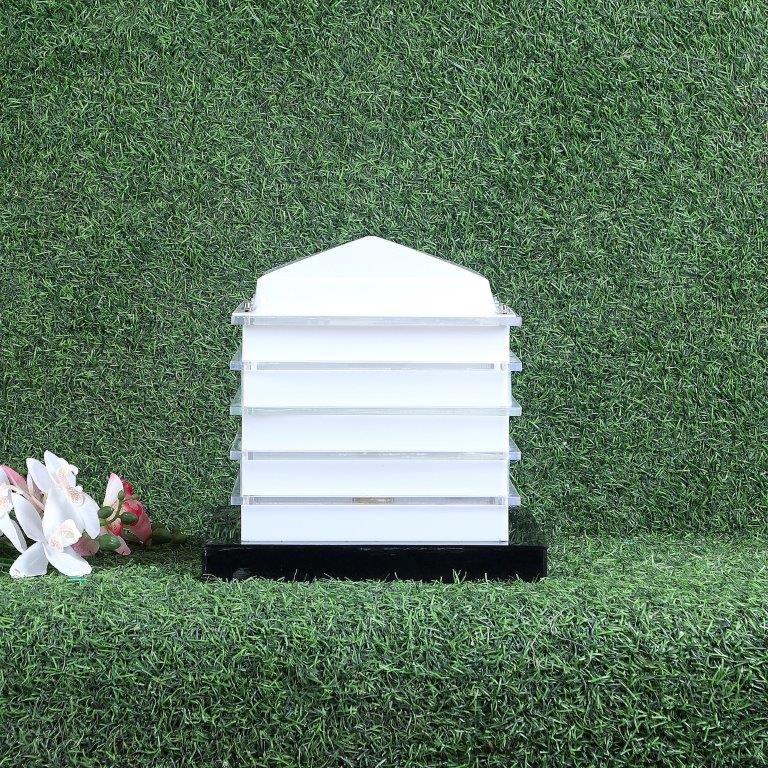 ELIANTE White and Black Iron Base Frost Acrylic Shade Gate Light - 2017-Minar-3-Gl - Bulb Included