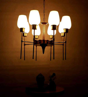 Lirvion Gold Iron Chandelier  | E27 holder | Included Bulb | Eliante by Jainsons Lights