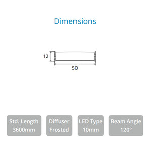 JS-JAS JSAS-Eco-50x12 Surface Alluminium Profile For Strips 202-JASE-S5012