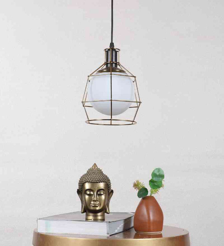 Xytrix Gold Iron Hanging Light  | E27 holder | Included Bulb | Eliante by Jainsons Lights