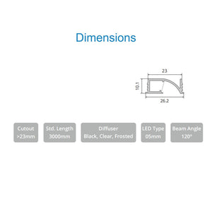 JS-JAS Retail Shelf Alluminium Profile For Strips 206-JAS-R2610