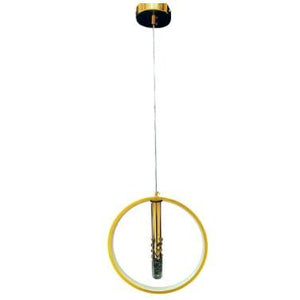 ELIANTE by Jainson Lights | Metal Gold Base Hanging Light | Metal Body Antique Gold Color| Inbuilt LED - 3 in 1 Color | CC-PH22-1 | Hanging Lights for Living Room