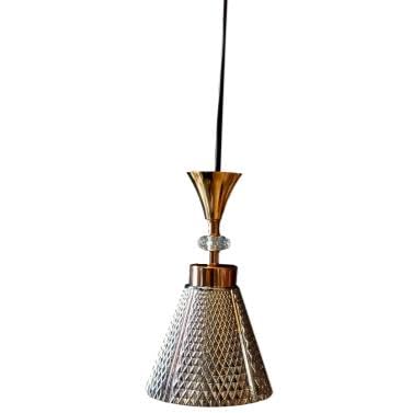 ELIANTE by Jainson Lights | Glass Silver Base Hanging Light | Glass Body | E-27 Holder | Without Bulb |CC-7037-1