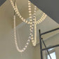 Cascading Pearl Strand Glass Chandelier – A Statement Piece for Double-Height Spaces