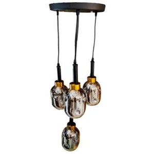ELIANTE by Jainson Lights | Metal Gold Base Hanging Light | Glass Body | E-27 Holder | Without Bulb |CC-6752-4