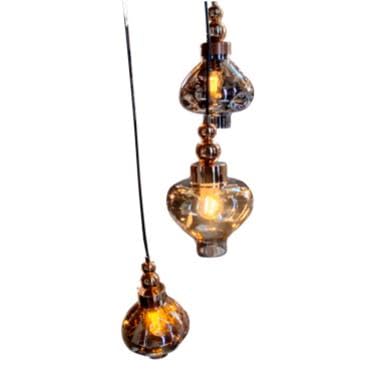 ELIANTE by Jainsons Lights | Golden Glass Hanging Light | Black Crome Glass Shade | Hanging Light for Home, Office and Hotel | Holder Type - E-27 | Without Bulb