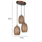 Racimo Brown Iron Hanging Lights - E27 holder - without Bulb - 2217-3LP