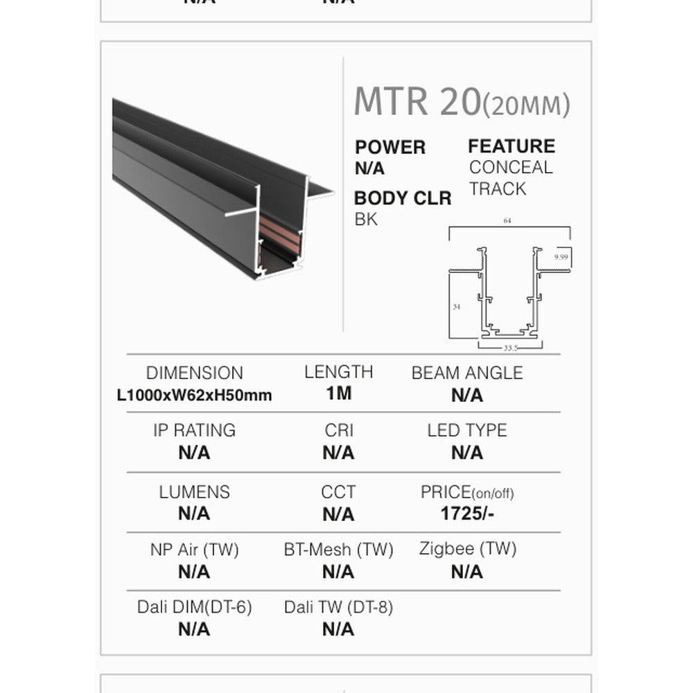 MTR 20 Recessed Track 1M