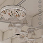 Botanical Print Fabric Cluster Chandelier – A Statement Piece for Double-Height Interiors