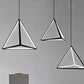 250 MM TRIANGLE CEILING LAMP MODERN LED CHANDELIER PENDANT HANGING FOR DINING LIVING ROOM OFFICE SUSPENSION LAMP - WARM WHITE
