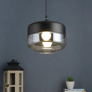Black Metal Hanging Light - 2506-1A - Included Bulb