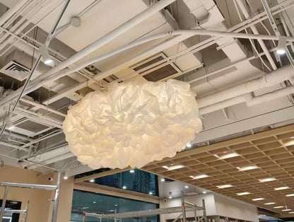 Crushed Fabric Cloud Chandelier – A Statement Piece for Double-Height Lobbies