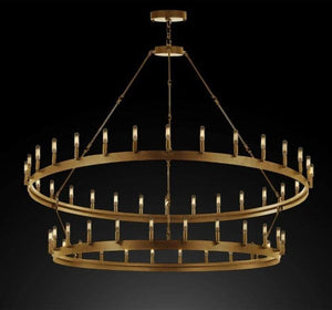 Geometric Brass Grid Cage Chandelier – A Statement Piece for Grand Hotel Lobbies